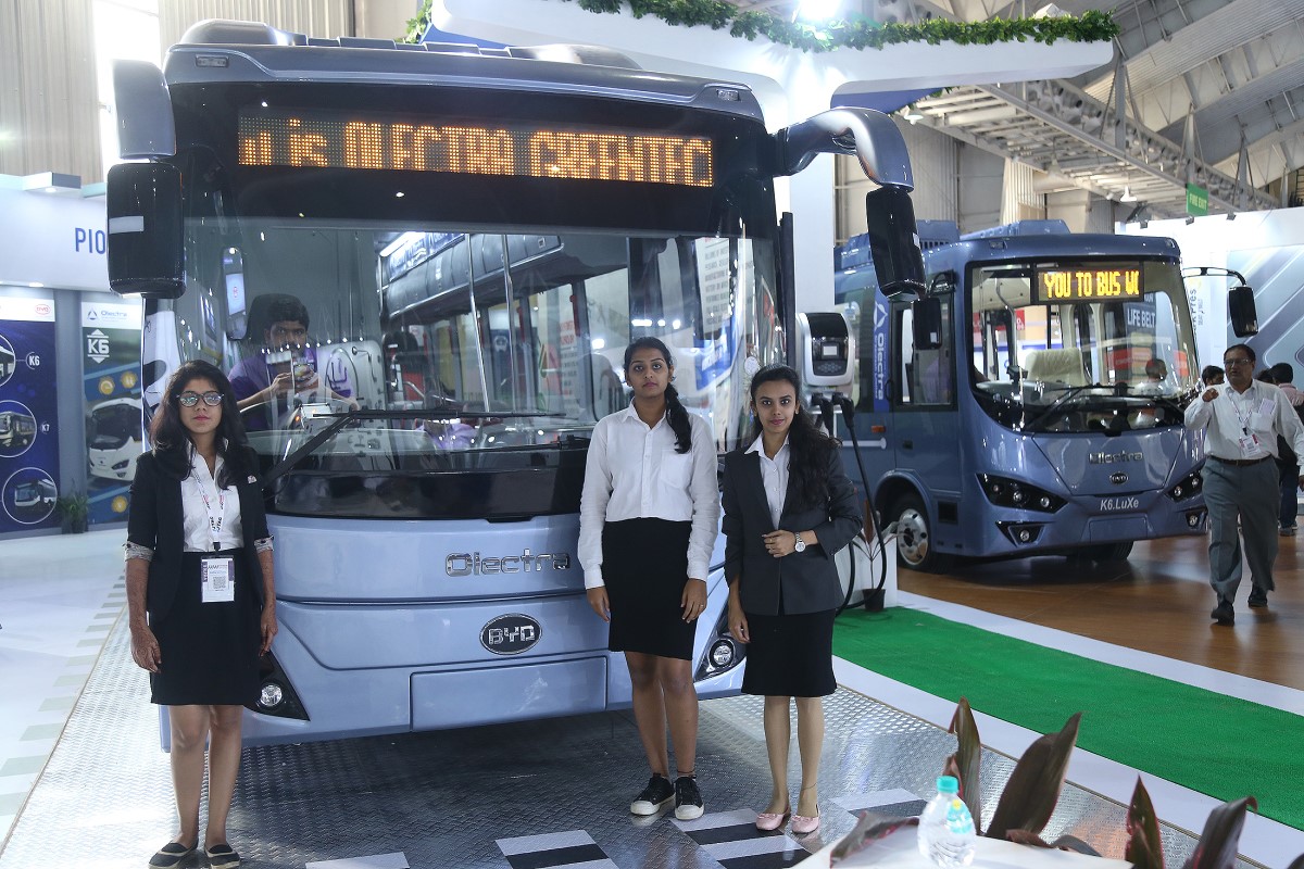Olectra Greentech bus at Busworld India